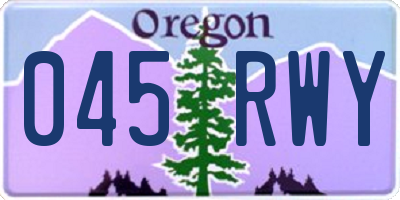OR license plate 045RWY