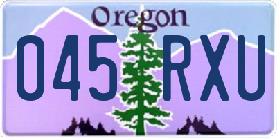 OR license plate 045RXU