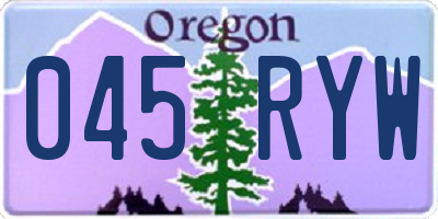OR license plate 045RYW