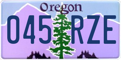OR license plate 045RZE