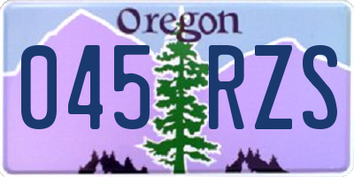 OR license plate 045RZS