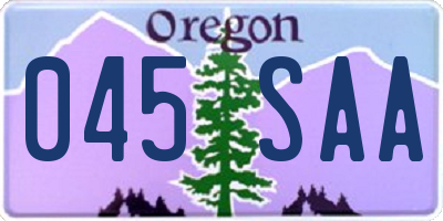 OR license plate 045SAA