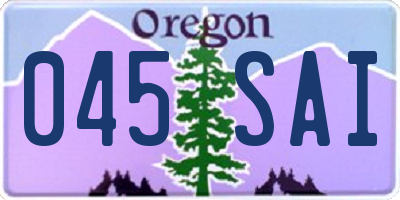 OR license plate 045SAI
