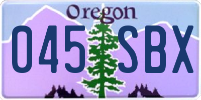 OR license plate 045SBX