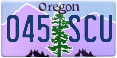OR license plate 045SCU