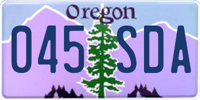 OR license plate 045SDA