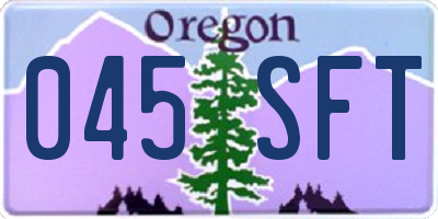 OR license plate 045SFT