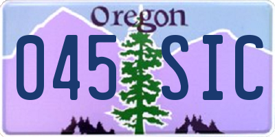 OR license plate 045SIC