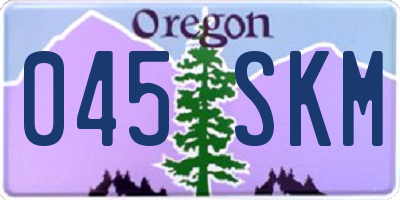 OR license plate 045SKM
