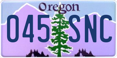 OR license plate 045SNC
