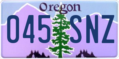 OR license plate 045SNZ