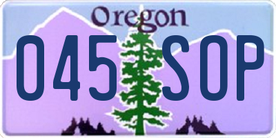 OR license plate 045SOP