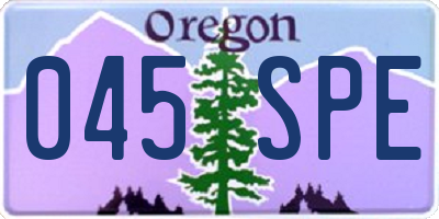 OR license plate 045SPE
