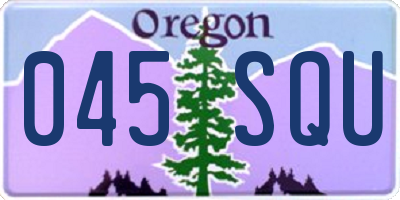 OR license plate 045SQU
