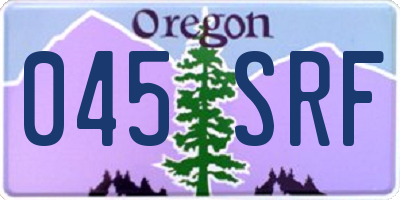OR license plate 045SRF