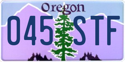 OR license plate 045STF