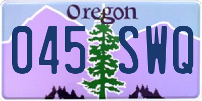 OR license plate 045SWQ