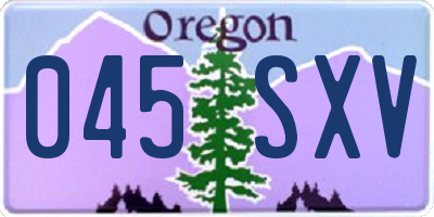 OR license plate 045SXV