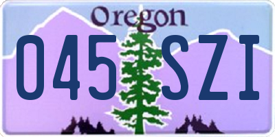 OR license plate 045SZI