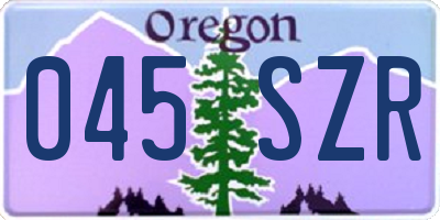 OR license plate 045SZR
