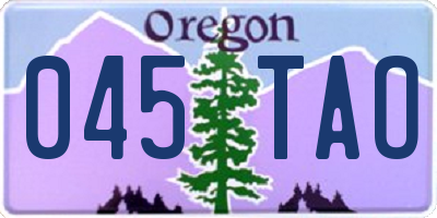 OR license plate 045TAO