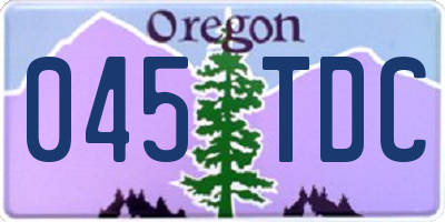 OR license plate 045TDC