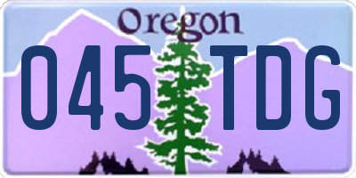 OR license plate 045TDG