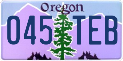 OR license plate 045TEB