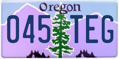 OR license plate 045TEG