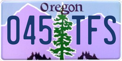 OR license plate 045TFS