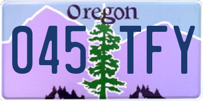 OR license plate 045TFY