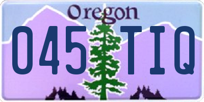 OR license plate 045TIQ