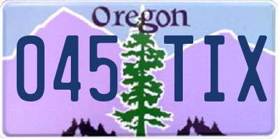 OR license plate 045TIX