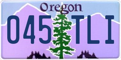 OR license plate 045TLI