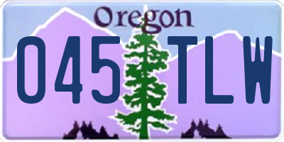 OR license plate 045TLW