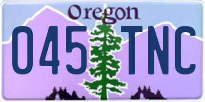 OR license plate 045TNC