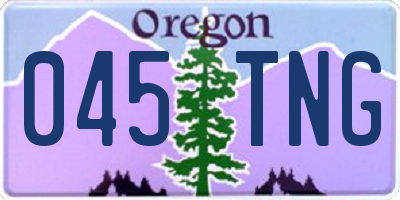 OR license plate 045TNG