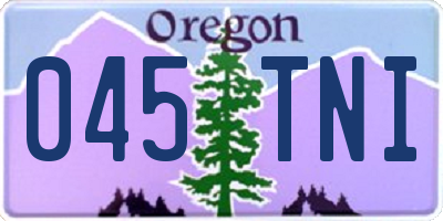 OR license plate 045TNI