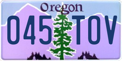 OR license plate 045TOV
