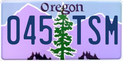 OR license plate 045TSM