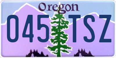 OR license plate 045TSZ