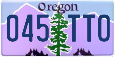 OR license plate 045TTO