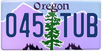 OR license plate 045TUB