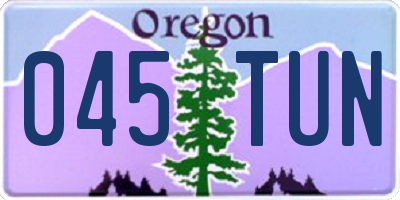 OR license plate 045TUN