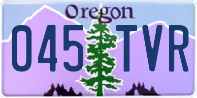 OR license plate 045TVR