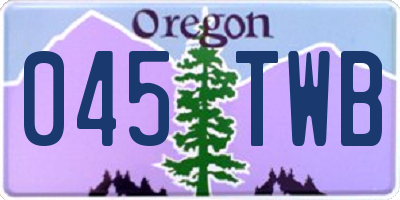 OR license plate 045TWB