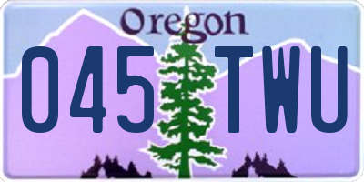 OR license plate 045TWU