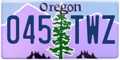 OR license plate 045TWZ