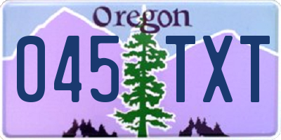 OR license plate 045TXT
