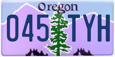 OR license plate 045TYH
